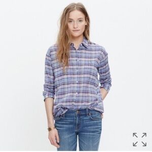 Madewell Long‎ Sleeve Plaid Button Down Shirt. Size L